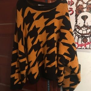 Oversized houndstooth sweater